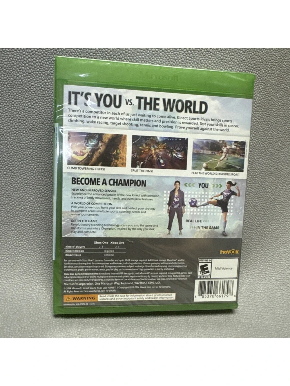 Kinect Sports Rivals (Microsoft Xbox One, 2014) Requires Kinect E 10+